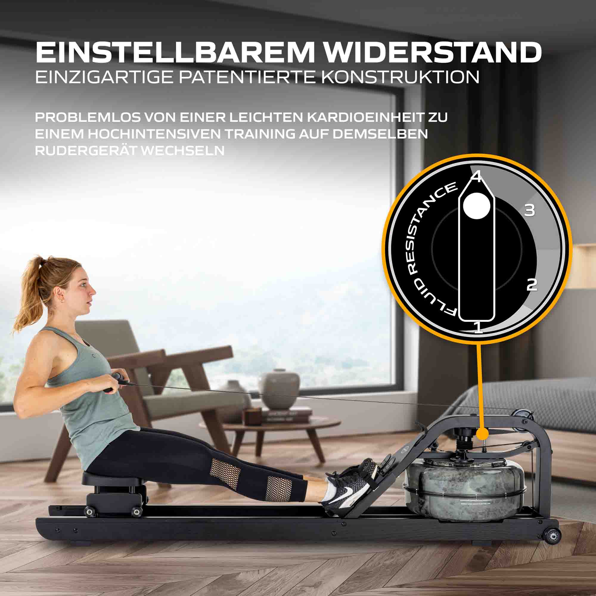 Fluid Rower Rudergerät Apollo Plus Black - Image 6