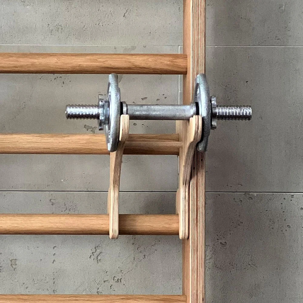Heimholz Hantelhalter für Sprossenwand