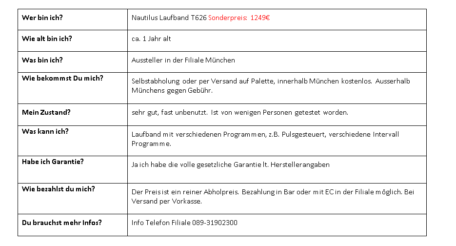 Nautilus Laufband T626 Aussteller - Image 3