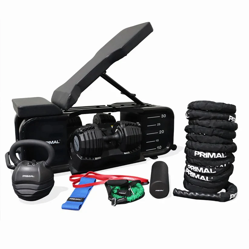 Primal Personal Series HIIT Bench inkl. Zubehör und Hanteln