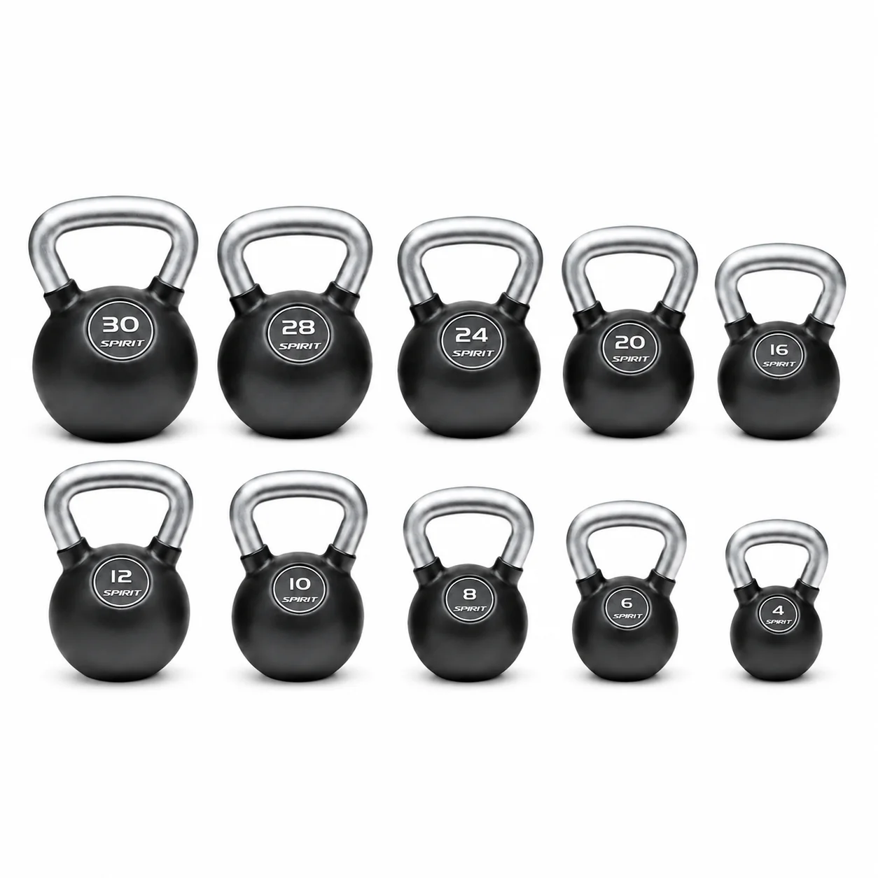 Spirit Fitness Rubber Encased Kettlebell Set